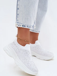 Dámské Sportovní Textilní Baleríny s Dekorací Bílé model 22107408 - Boto