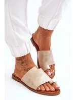 Dámské kožené žabky Světle zlatá Amite Dámské kožené žabky Světle zlatá Amite