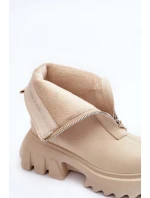 Béžové kotníkové boty Kusma na masivní platformě se zipem Béžové kotníkové boty Kusma na masivní platformě se zipem