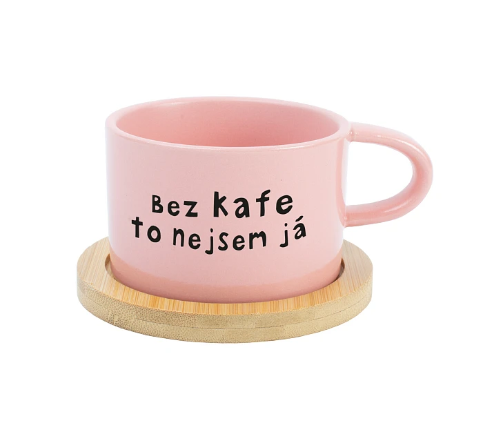 BEZ KAFE TO NEJSEM JÁ - růžová hrníček makronka 200 ml