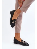 Dámské mokasíny na ploché podrážce s ozdobou černé model 21650939 - Boto Dámské mokasíny na ploché podrážce s ozdobou černé model 21650939 - Boto