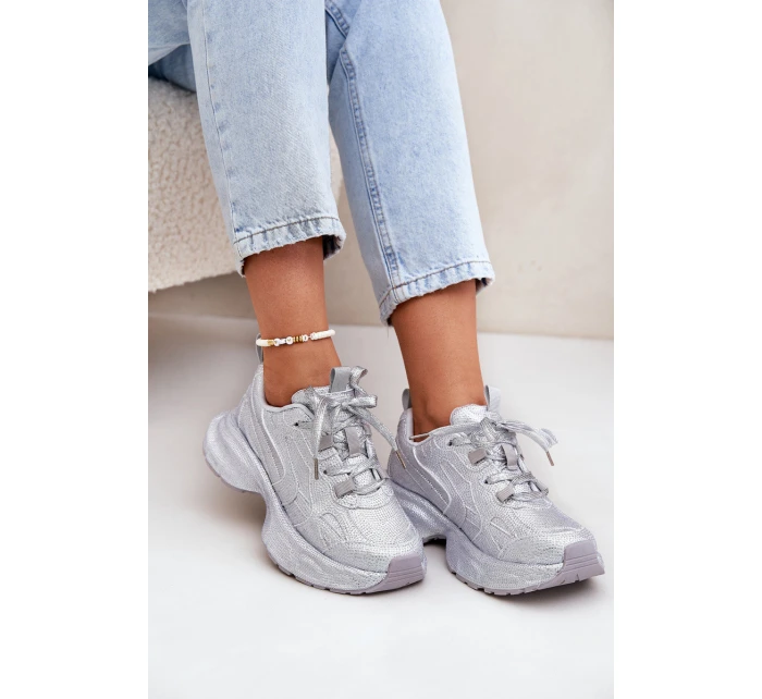 Dámské tenisky zdobené krystaly stříbrné Porrot Dámské tenisky zdobené krystaly stříbrné Porrot