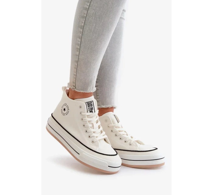 Zateplené Dámské Tenisky Na Platformě Eko Kůže Big Star Bílé