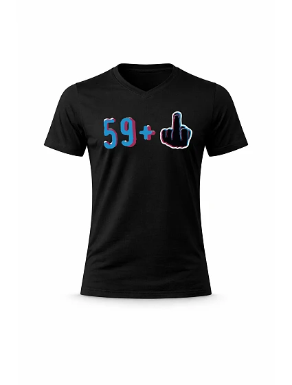 Pánské bavlněné tričko s potiskem - 59+1 - černé Pánské bavlněné tričko s potiskem - 59+1 - černé