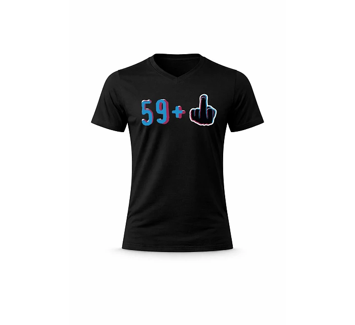 Pánské bavlněné tričko s potiskem - 59+1 - černé Pánské bavlněné tričko s potiskem - 59+1 - černé