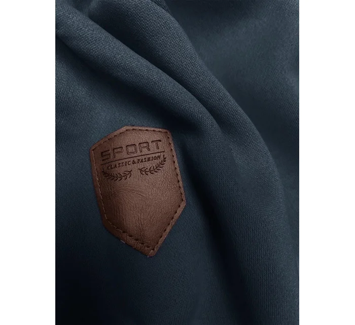 Šedomodro-broskvová hrubší dámská mikina s pruhy (2302)