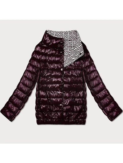 Lehce zateplená oboustranná bunda do boků Goodlookin tmavě fialová (P21-7213/7212-295)