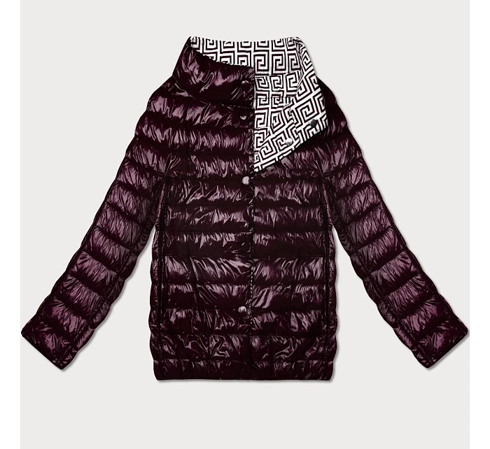 Lehce zateplená oboustranná bunda do boků Goodlookin tmavě fialová (P21-7213/7212-295)