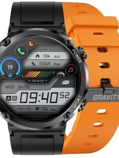 Chytré hodinky model 21805483 + oranžový silikonový řemínek - Gravity