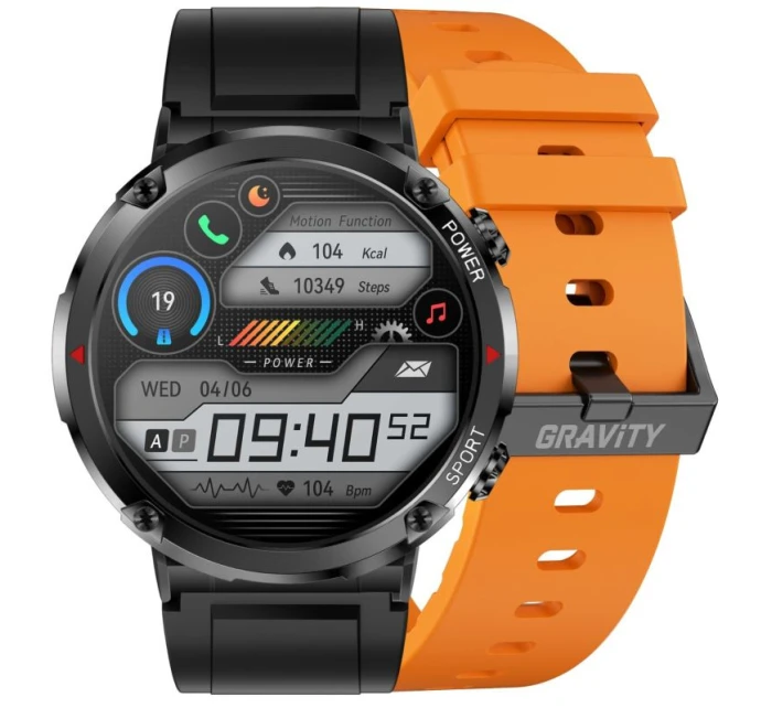 Chytré hodinky Gravity GT21-2 + oranžový silikonový řemínek Chytré hodinky Gravity GT21-2 + oranžový silikonový řemínek
