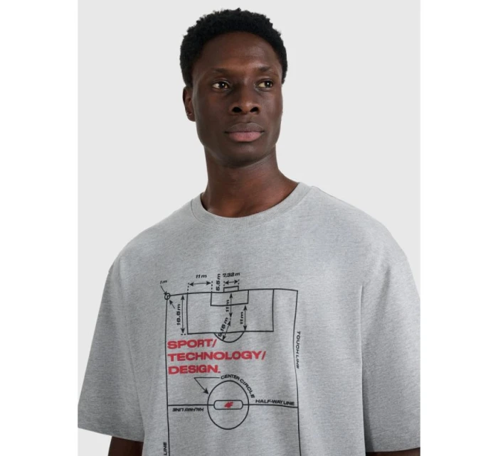 Pánské tričko oversize s potiskem 4F 4FRAW25TTSHM3257-27M Pánské tričko oversize s potiskem 4F 4FRAW25TTSHM3257-27M