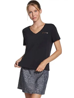 Tričko Skechers Signature s výstřihem do V TP167-BLK, černé, velikost L