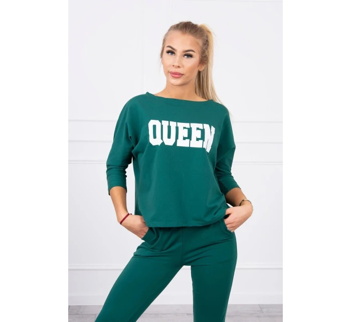 Sada s potiskem Queen tmavě zelená Sada s potiskem Queen tmavě zelená