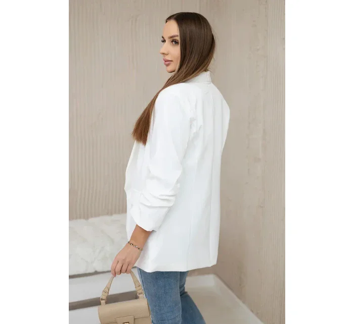 Sako s klopami elegantní ecru