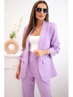 Elegantní souprava saka a kalhot světle fialová