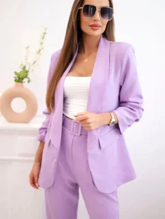Elegantní souprava saka a kalhot světle fialová