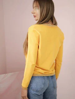 Dámská mikina s flitrovým nápisem hořčice