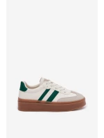 Dámské tenisky na platformě z eko kůže – bílo-zelené Elaraven Dámské tenisky na platformě z eko kůže – bílo-zelené Elaraven