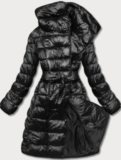 Černá prošívaná dámská bunda s vysokým stojáčkem (j9-061)