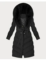 Černá zimní bunda s límcem model 21393873 - S'WEST Černá zimní bunda s límcem model 21393873 - S'WEST
