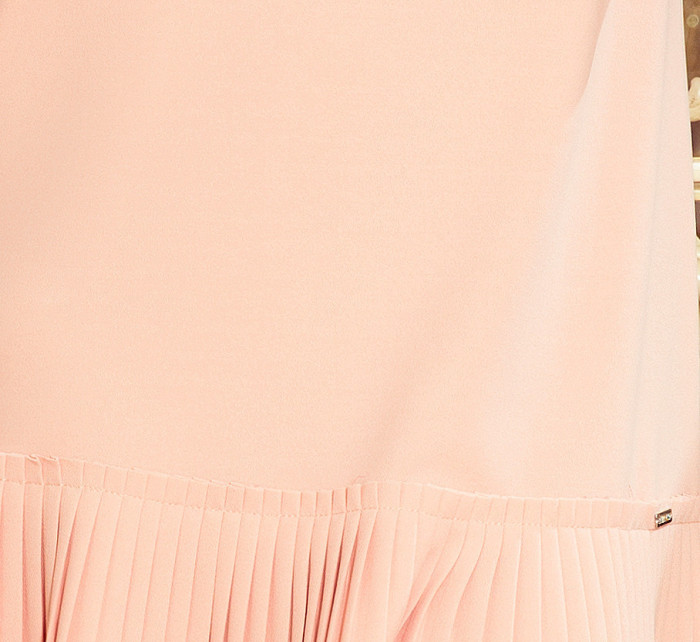 Dámské šaty s plisovanou sukní - 228-1 - Pastel růžová