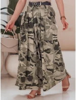 FLOWES světle zelená moro kalhotová sukně s páskem FashionStreet UY2562