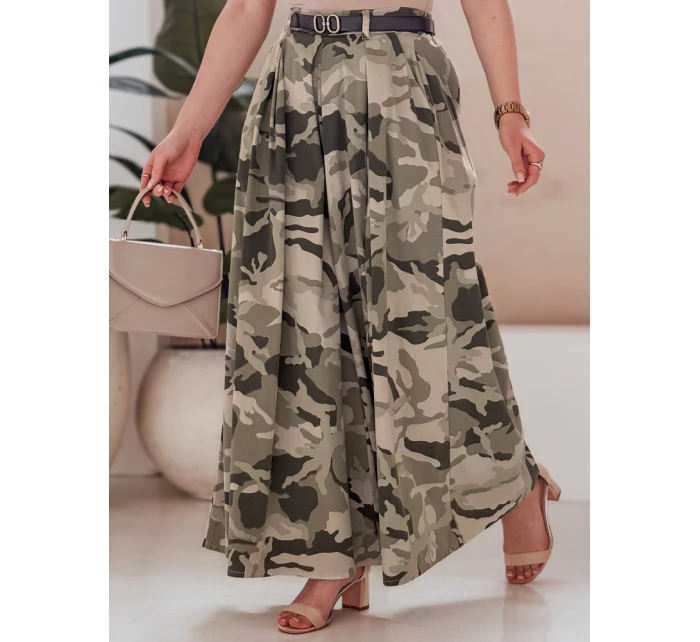 FLOWES světle zelená moro kalhotová sukně s páskem FashionStreet UY2562