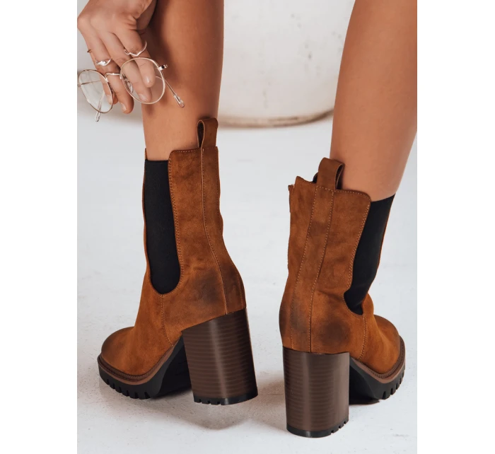 Dámské semišové velbloudí kozačky Dstreet model 21994952 - FashionStreet