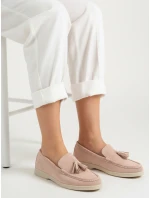 Dámské semišové růžové mokasíny FashionStreet ZY1362 Dámské semišové růžové mokasíny FashionStreet ZY1362