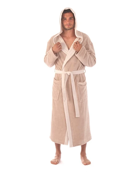 Pánský župan Tampa duo s kapucí 3959 oříšková - Vestis