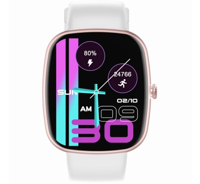 Dámské chytré hodinky GRAVITY GT18-2 Pink Silicone Strap + White Strap Dámské chytré hodinky GRAVITY GT18-2 Pink Silicone Strap + White Strap