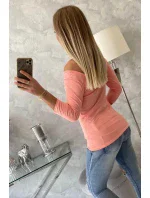 Halenka s kulatým výstřihem meruňková Halenka s kulatým výstřihem meruňková