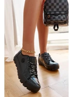 Módní lakované tenisky Big Star KK274044 Černá Módní lakované tenisky Big Star KK274044 Černá