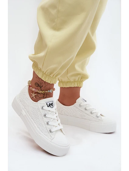 Dámské krajkové tenisky na platformě ISLA LACE WOMEN LOW model 22147260 Bílé - Lee