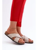 Dámské pantofle na korkové platformě Béžová Tesolen Dámské pantofle na korkové platformě Béžová Tesolen