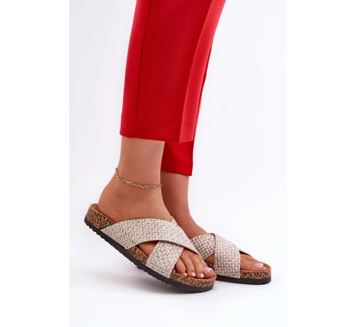 Dámské pantofle na korkové platformě Béžová Tesolen Dámské pantofle na korkové platformě Béžová Tesolen