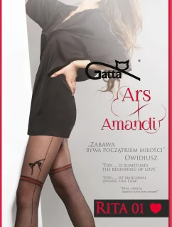 Dámské punčochové kalhoty Ars Amand Rita 01 Černá s červenou vzor - Gatta