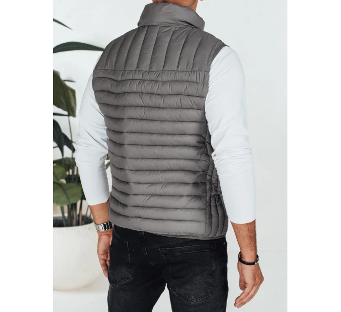 Pánská prošívaná tmavě šedá vesta FashionStreet TX5081