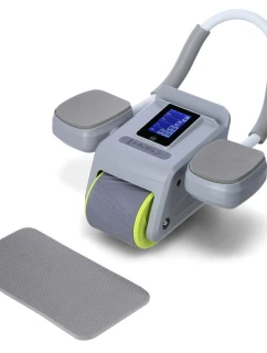 KA08 ŠEDÁ ABS AUTOMATICKÉ BŘIŠNÍ SVALOVÉ CVIČENÍ KOLO S LCD DISPLEJEM A NABÍJENÍ HMS