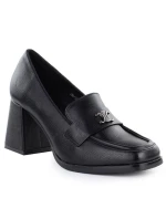 Dámské mokasíny na podpatku, polobotky černé Potocki SZ12783