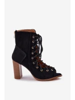 Sandály Na Podpatku S A Šněrováním Černé model 21684802 - Boto Sandály Na Podpatku S A Šněrováním Černé model 21684802 - Boto