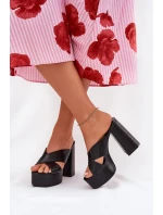 Dámské Pantofle Na Platformě A Podpatku Černé model 21688165 - Boto Dámské Pantofle Na Platformě A Podpatku Černé model 21688165 - Boto