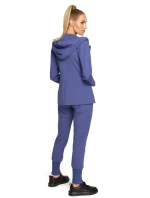 M691 Blejzr s kapucí a jedním knoflíkem - indigo