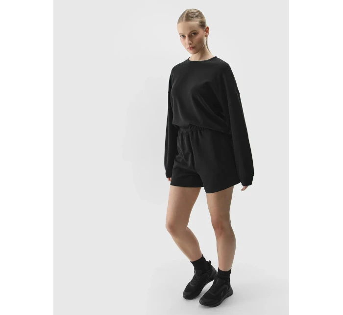 Dámská tepláková mikina bez zapínání s přídavkem modálu 4F - černá Dámská tepláková mikina bez zapínání s přídavkem modálu 4F - černá