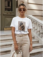 Dámské bavlněné tričko CARSTI white FashionStreet RY2404 Dámské bavlněné tričko CARSTI white FashionStreet RY2404