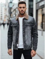 Pánská zateplená džínová bunda černá model 21995299 - Dstreet