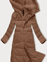 Dámská prošívaná dlouhá zimní bunda Libland camel (7767)