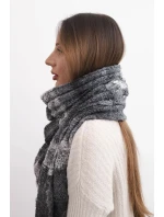 Dámský vlněný šátek měkký a teplý v barevných pruzích KN19 grafitový