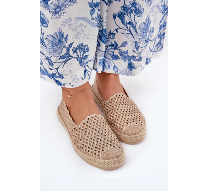 Dámské Espadrilky S Pletením Béžové model 21691952 - VINCEZA