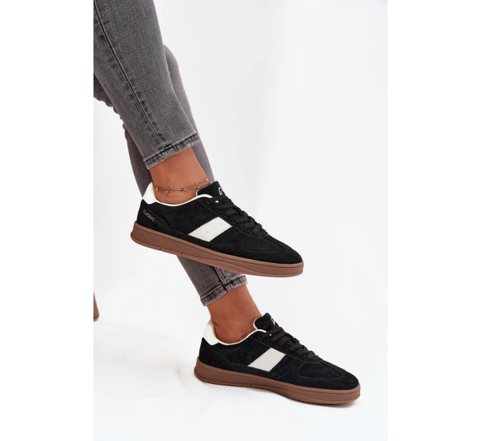 Semišové tenisky Vinceza – černé